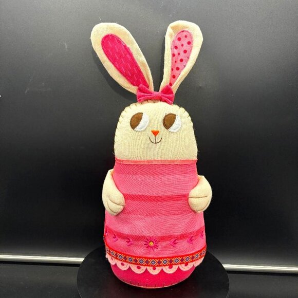 Vintage 2016 Target Stuffed Pink Bunny Rabbit Easter Decor 13" - Picture 6 of 7